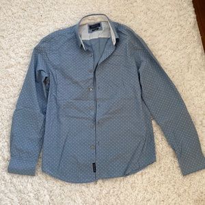Light blue classy dot pattern Mens button down shirt